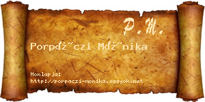 Porpáczi Mónika névjegykártya