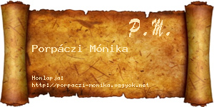 Porpáczi Mónika névjegykártya